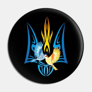 Trident and birds Pin