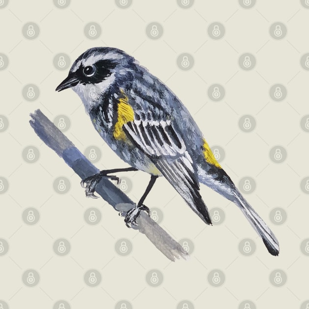 Yellow Rumped Warbler painting (no background) by EmilyBickell