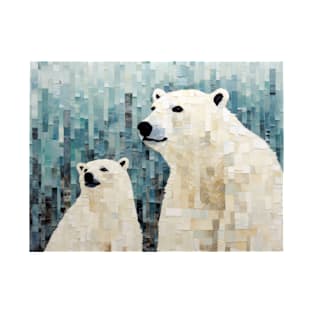 Polar Bear Animal Art Decor Paint Mosaic T-Shirt