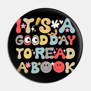 It's a Good Day to Read a Book funny groovy Pin