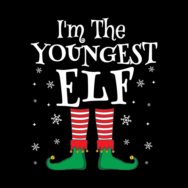 I'm The Youngest Elf Matching Family Christmas Pajama Shirt by TheMjProduction