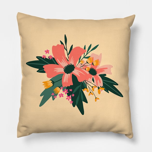 Flower bouquet Pillow by Chigurena