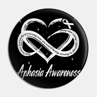 Infinity Heart Gray Ribbon Aphasia Awareness Pin