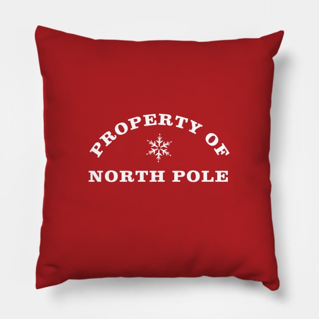 Property of North Pole - White Pillow by Heyday Threads