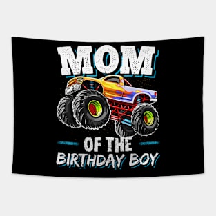 Mom Of The Birthday Boy Monster Truck Birthday Novelty Tapestry