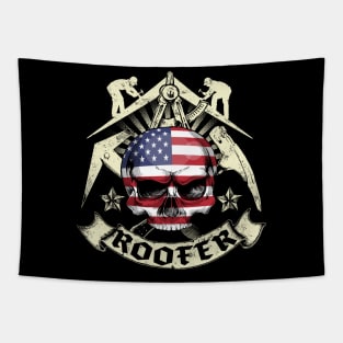 USA Roofer Logo Tapestry