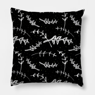 Botanical-Pattern, set, black, white 1, botanic, nature, botanical, floral, flowers, floral-pattern, leaves, plants, minimalist, garden, jungle, leaf, exotic, tropical, flower, boho, cacti, succulent, digital, graphic-design, pattern, Pillow