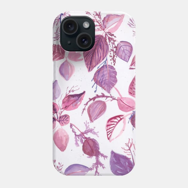 Watercolor Leaves Phone Case by Artbynikitachawda