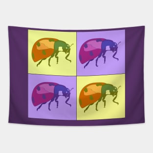 Ladybug Pop Art - Purple and Yellow Tapestry