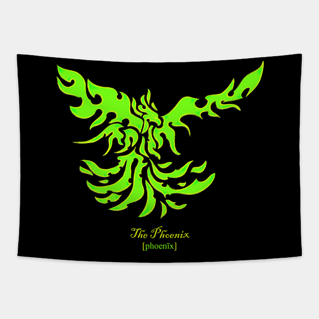 The Phoenix - Green Tapestry by Ravendax