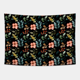 Flower and Leaves seamless pattern Tapestry