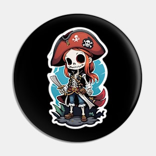 Pirate Skeleton Girl 2 Pin