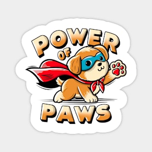 Cute cartoon dog with superhero cape Magnet