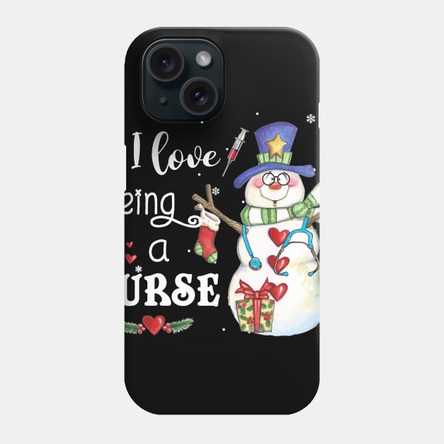 I Love Being A Nurse Christmas Phone Case by Simpsonfft