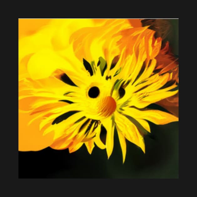 Sunflower Retro Artificial Intelligence Arts by Artificial Intelligence Art