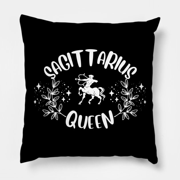 Sagittarius Queen Pillow by teresawingarts