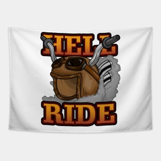 Motorcyclist with Sunglasses and Motorcycle Tapestry