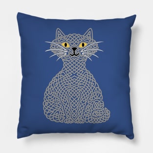 Knotty Cat - grey Pillow