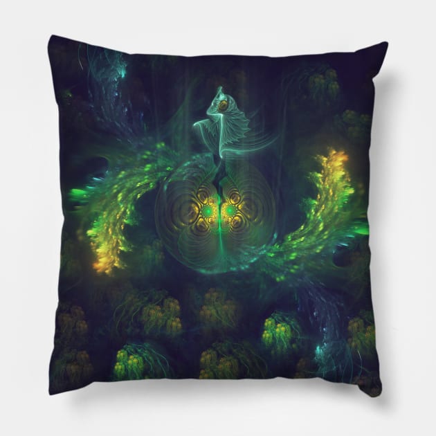 Emanate Fractal Visionary Art Manafold Art Pillow by Manafold