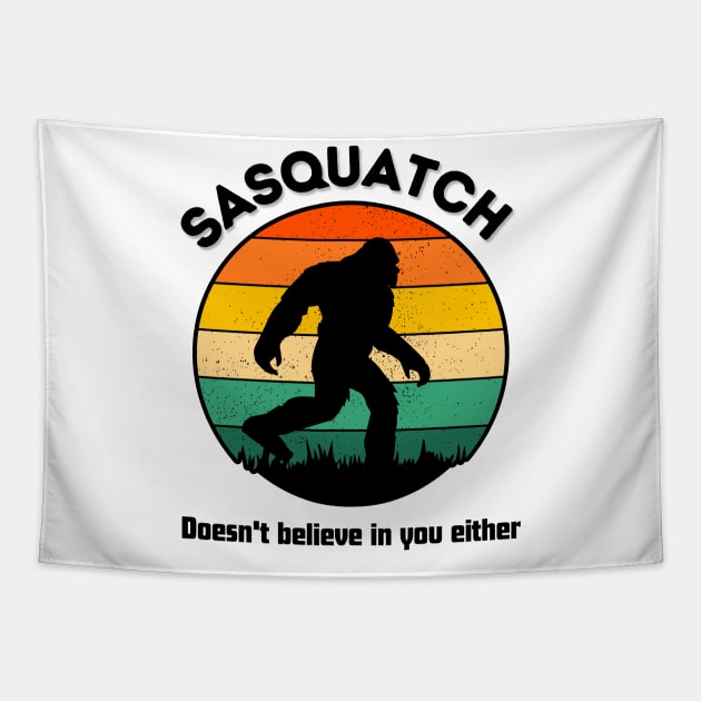 sasquatch retro style doesn't belive in you either Tapestry by Syntax Wear