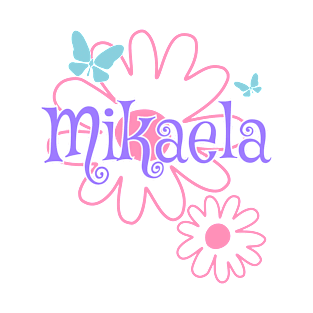 Mikaela Girls Name Daisy Butterflies T-Shirt