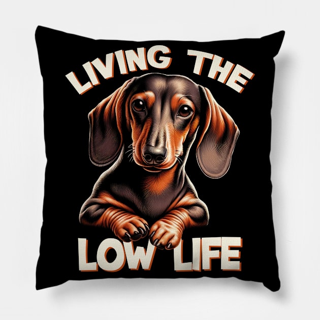 Adorable Dachshund Shirt | Cozy Dog Dad Outfit Pillow by Indigo Lake