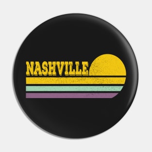 Retro Nashville Vintage Sunset Stripes Pin