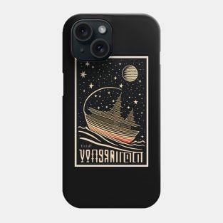 flying ship in outer space moonlight Phone Case