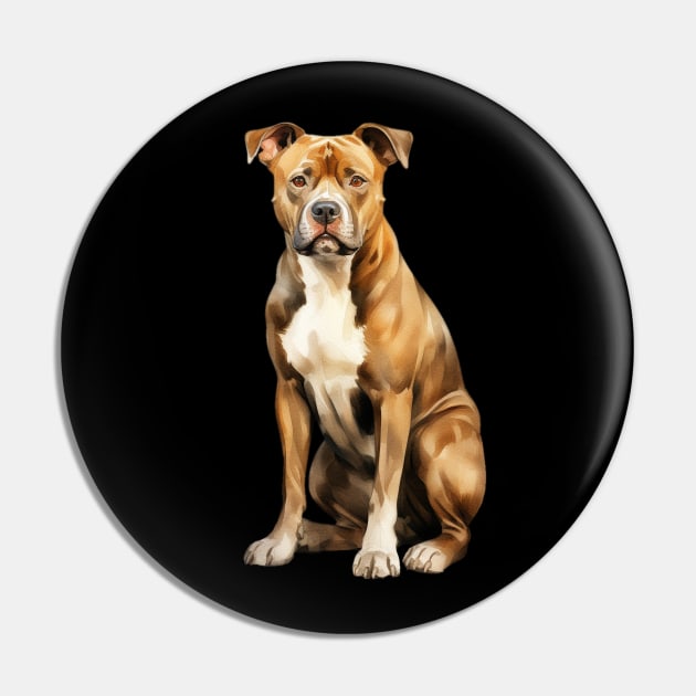 American Staffordshire Terrier Pin by DavidBriotArt