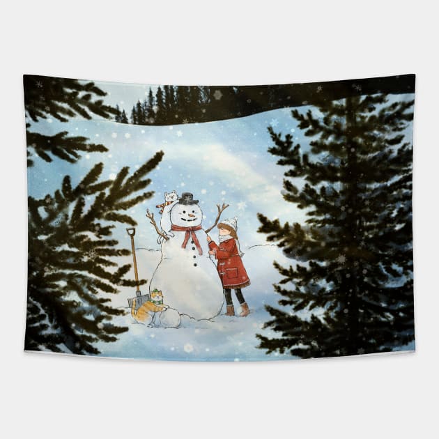 Snowman Tapestry by LUNA