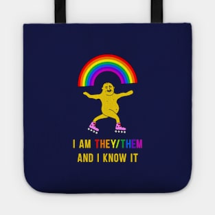 Genderfluid design for non-binary people personal pronouns They Them (They/Them) Tote