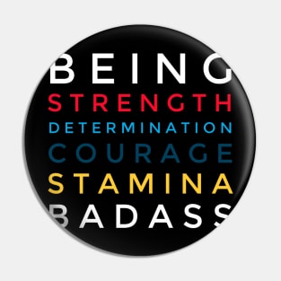 Strength Determination Courage Stamina Pin