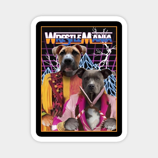 Wrestling Dogs Magnet by Angry Dad Podcast 