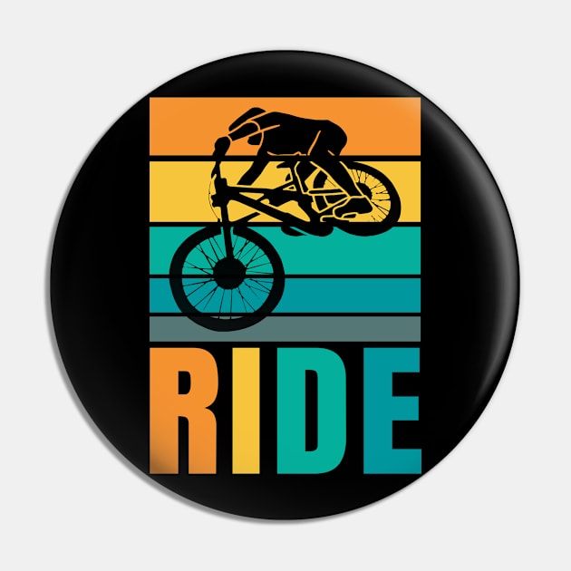 Ride Downhill Mountain Bike Pin by BIGUP