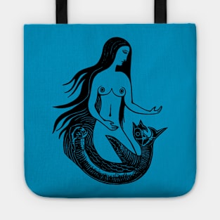 Woodcut Mermaid Tote