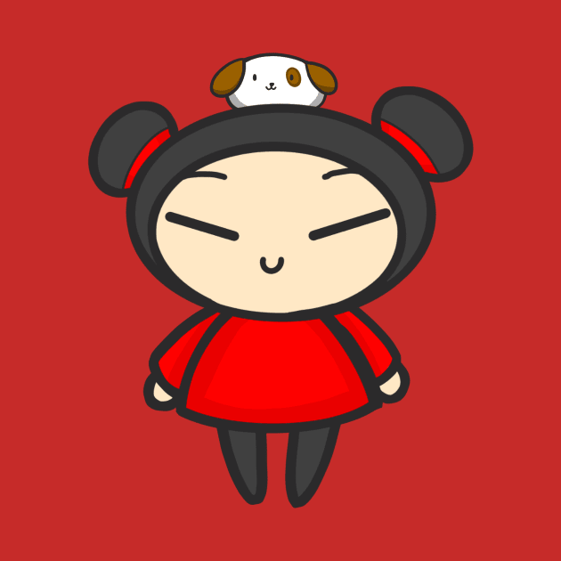 Pucca with a Dog by aishiiart