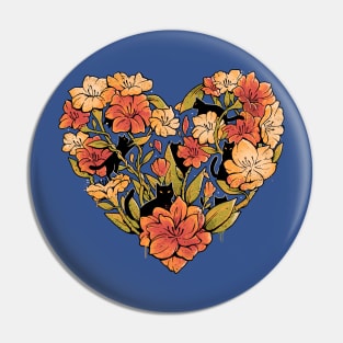 Wild Heart - Cute Flowers Cat Gift Pin