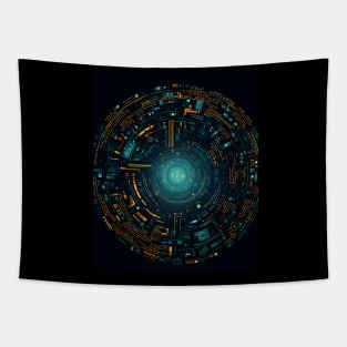 Streatwear cyber techno patter Tapestry