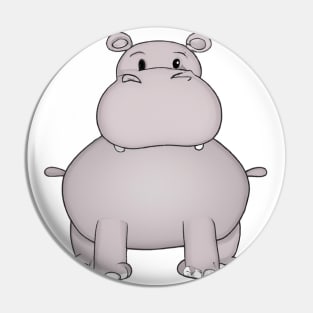 Cute Hippopotamus Drawing Pin