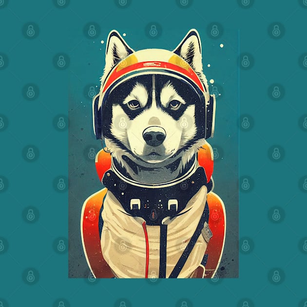 Vintage husky portrait by etherElric