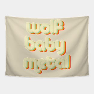 vintage color wolf baby Tapestry