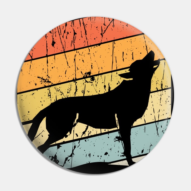 retro wolf howling Pin by Wolf Clothing Co