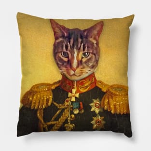 Cat Military Portrait Pillow