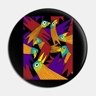 Parrot bird pattern in color Pin