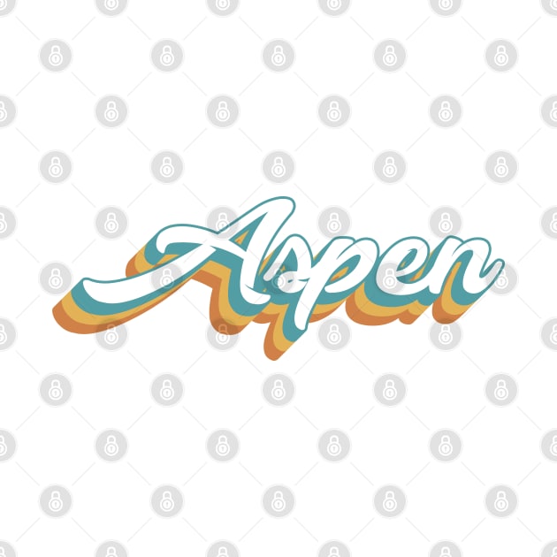 Aspen Colorado Retro Lettering by KlehmInTime