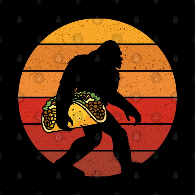 Funny Bigfoot Holding A Taco by Tesszero