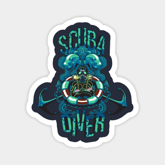 Scuba Diver Magnet by RyudiBlack