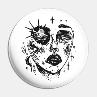 Abstract art of a girl's face Pin