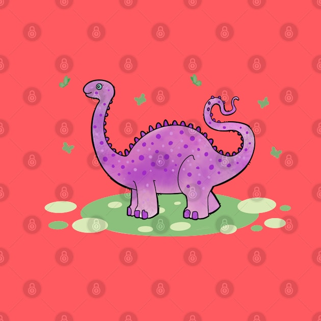 cute purple dinosaur by weilertsen