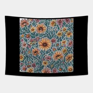 Daisies Minimalist Positive Retro Flora Vintage Since Tapestry